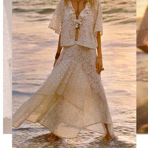 Spell Ivory lace skirt